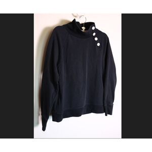 J.Crew Women’s Medium Black Mock Turtleneck Sweater Soft Cotton Blend